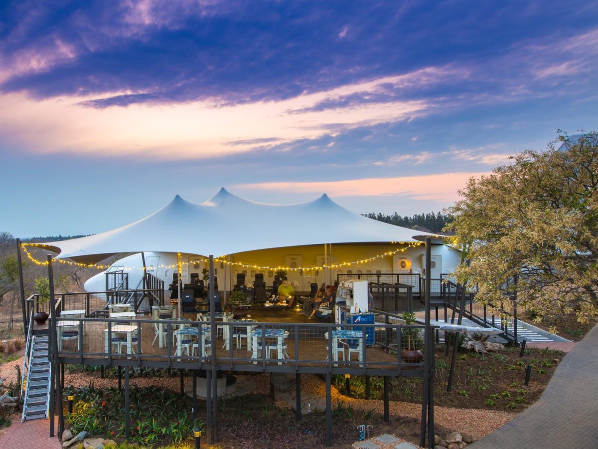Sky Deck dining area with bushveld views